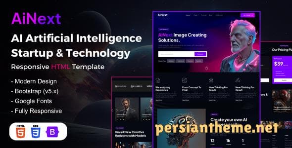 AiNext - قالب html استارت آپ و آژانس هوش مصنوعی