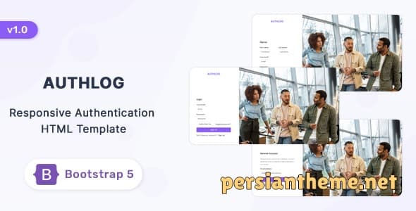 Authlog - قالب HTML صفحه احراز هویت Bootstrap 5