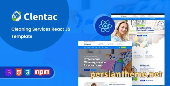 Clentac – قالب ری‌اکت جی‌اس برای خدمات تمیز کردن