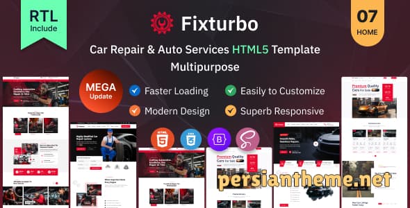 Fixturbo - قالب HTML5 خدمات تعمیرات خودرو و خدمات اتومبیل